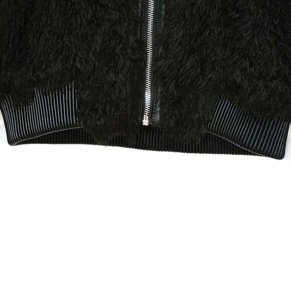 ZARA WOMAN Faux Fur Teddy Bomber Jacket Black Crop Coat Fall Winter Layering S - Picture 7 of 16